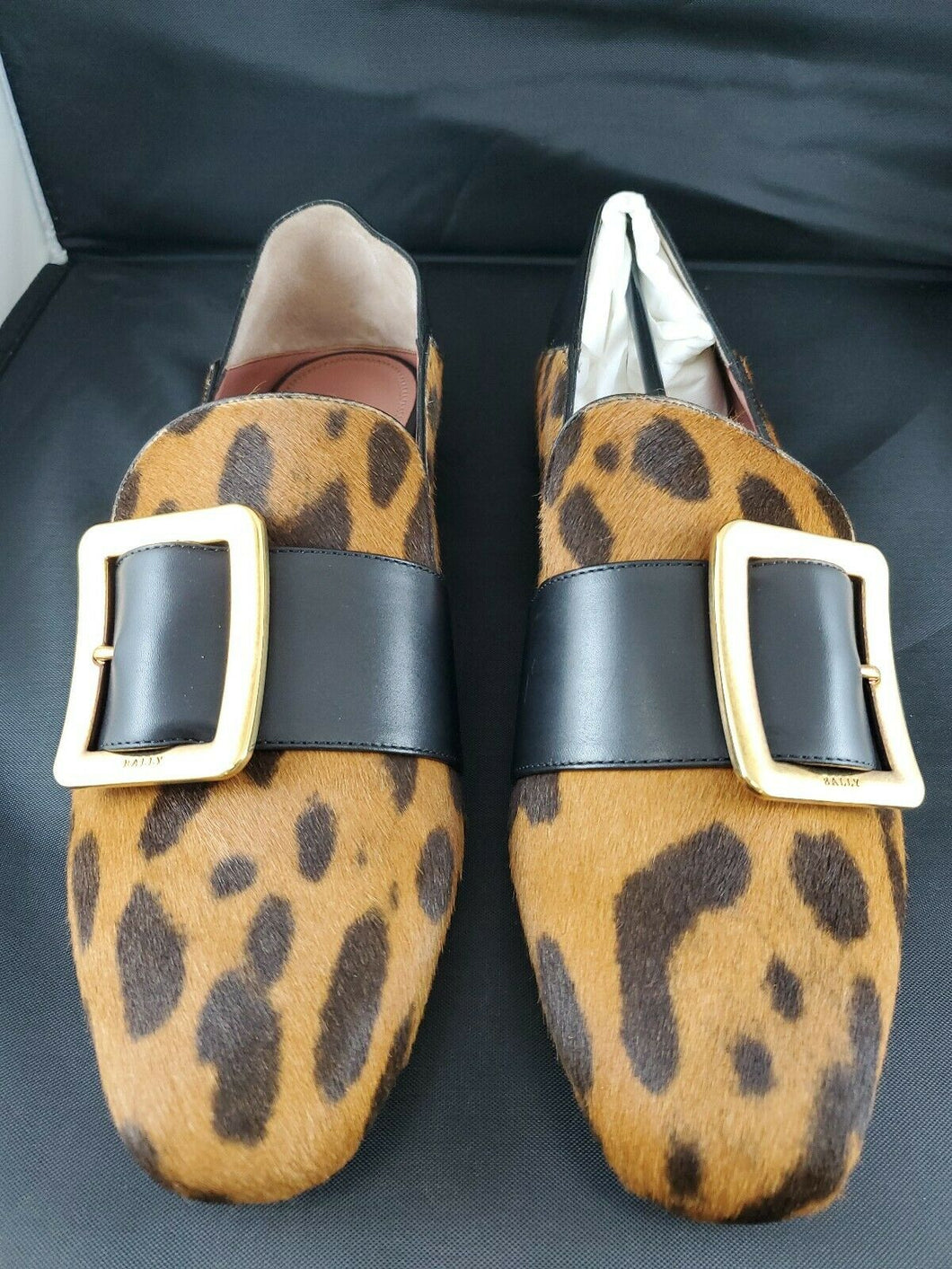 New Bally Janelle Women's 6217710 Buckled Leopard Loafer US 5.5 MSRP $980