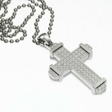 Load image into Gallery viewer, NEW Simmons Jewelry Co. Men&#39;s 3/4 CT. T.W. Diamond Cross Pendant Stainless Steel
