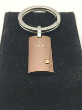Load image into Gallery viewer, NEW BLISS BY DAMIANI KEYCHAIN KEY RING BROWN STEEL  W/ ROSE GOLD AND DIAMOND
