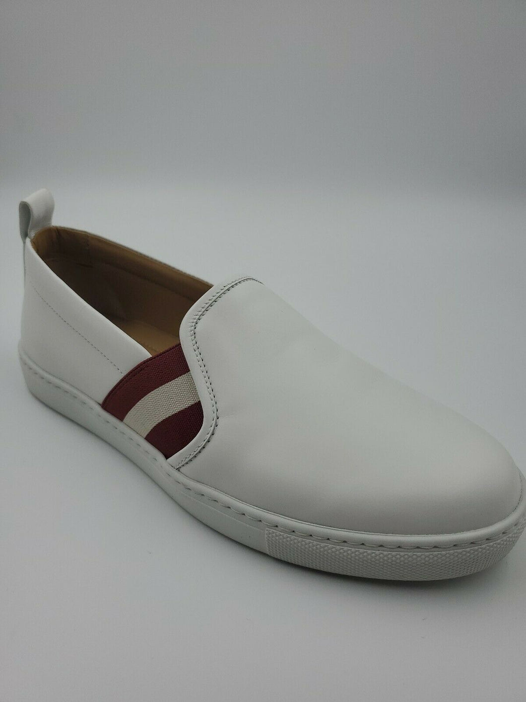 New Bally Women's Henrika White Calf Leather Slip On Sneakers Italy US 4.5 MSRP $450