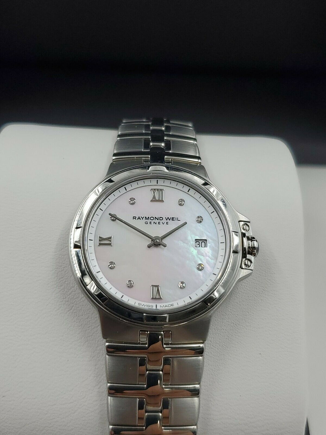 New Raymond Weil Women's Parsifal MOP Diamond Silver Watch 5180-ST-00995   $1550