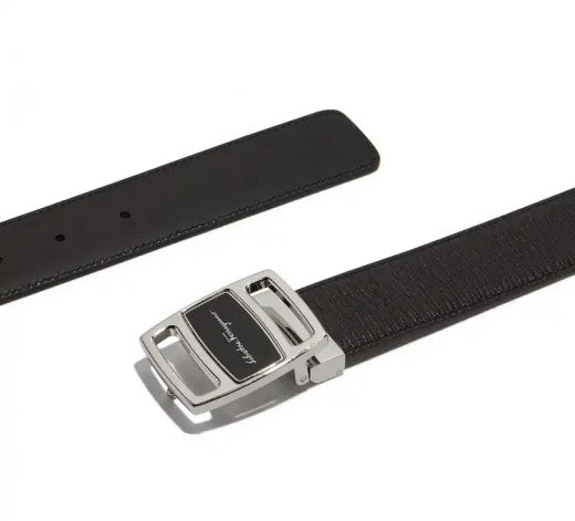 NEW SALVATORE FERRAGAMO Men's Reversible 694746 Black Belt Size 115 MSRP $495