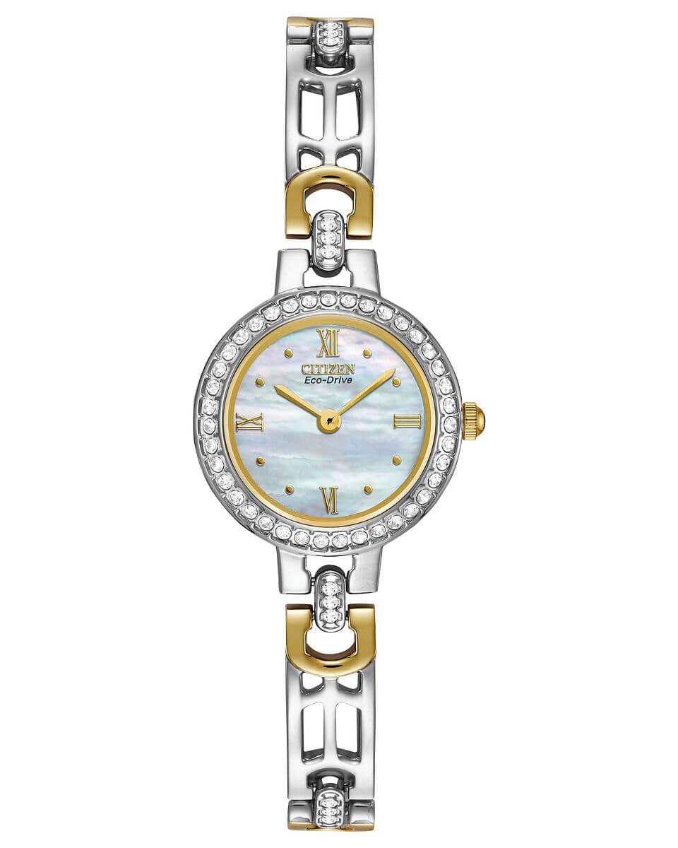 NEW Citizen Silhouette Crystal EW8464-52D Ladies 21mm Watch MSRP $295