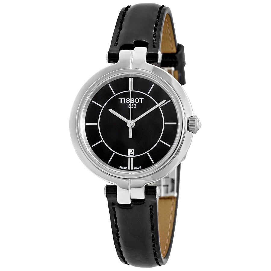 NEW Tissot Flamingo Women's Black Dial Strap Watch T0942101605100 MSRP $325