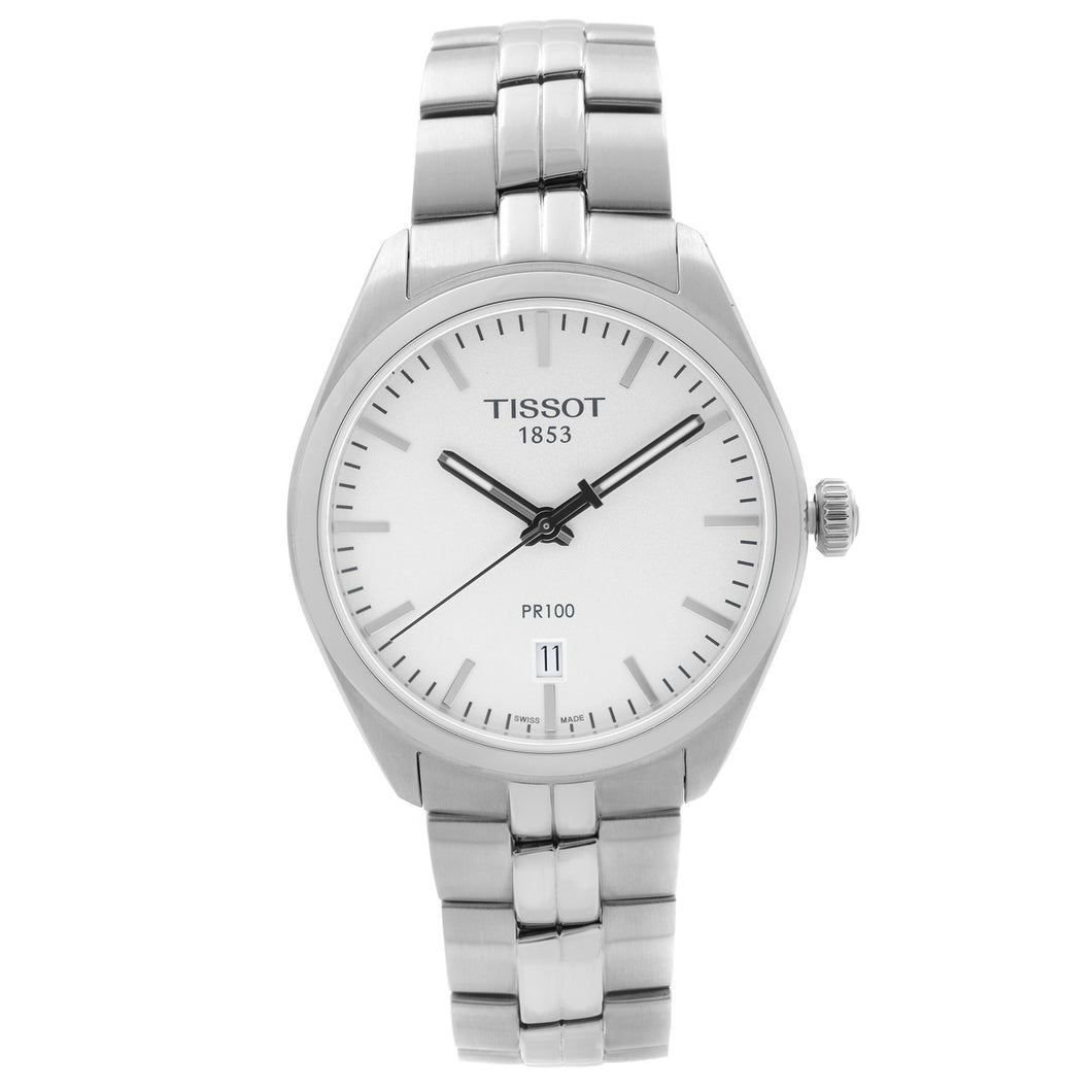 NEW Tissot PR 100 Men's Silver Dial Bracelet Watch T1014101103100 MSRP $325