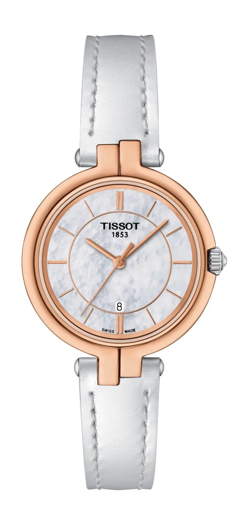 NEW Tissot Flamingo Women's White MOP Dial Strap Watch T0942102611101 MSRP $360