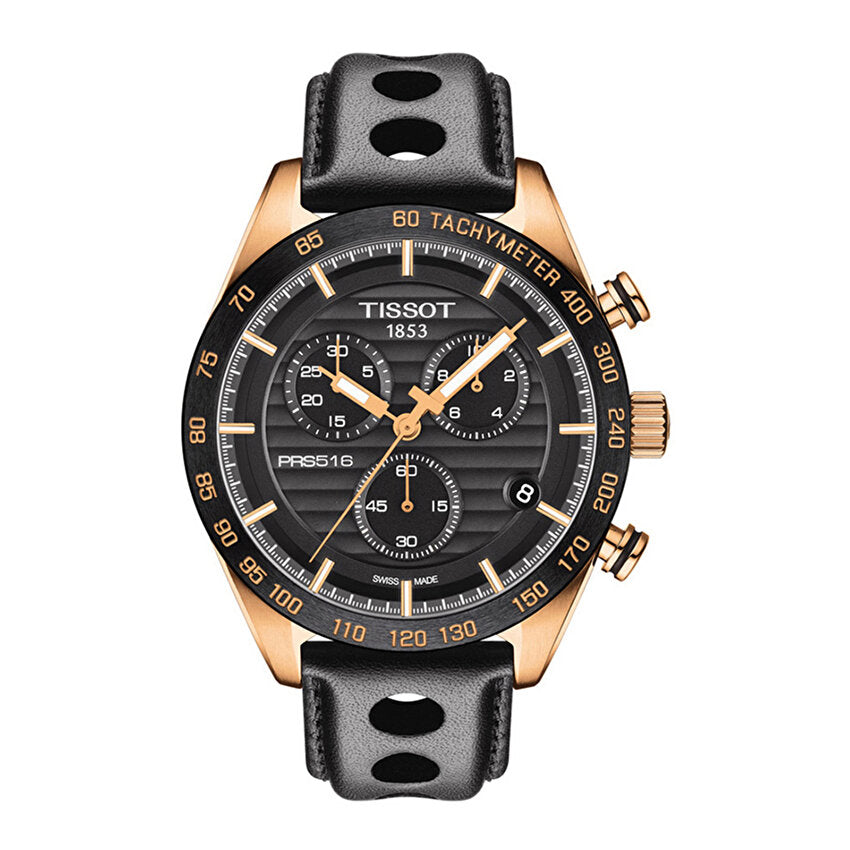 NEW Tissot PRS 516 Chronograph Men's Black Dial Watch T1004173605100 MSRP $695