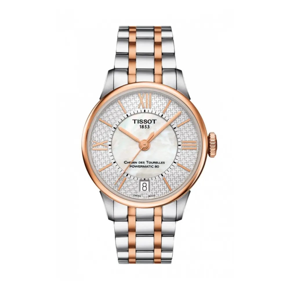 NEW Tissot Chemin des Tourelles Women's White MOP Dial Watch T0992072211801