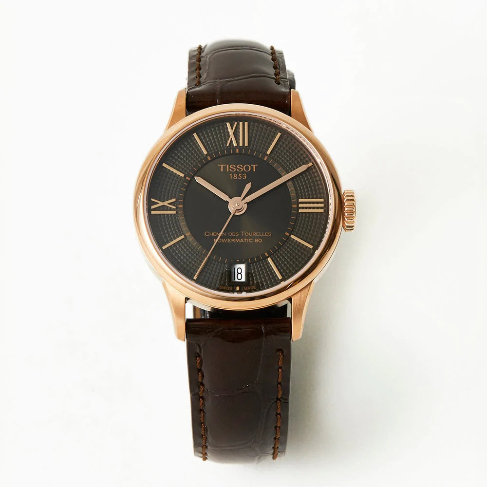 NEW Tissot Chemin des Tourelles Womens Brown Dial Watch T0992073644800 MSRP $925