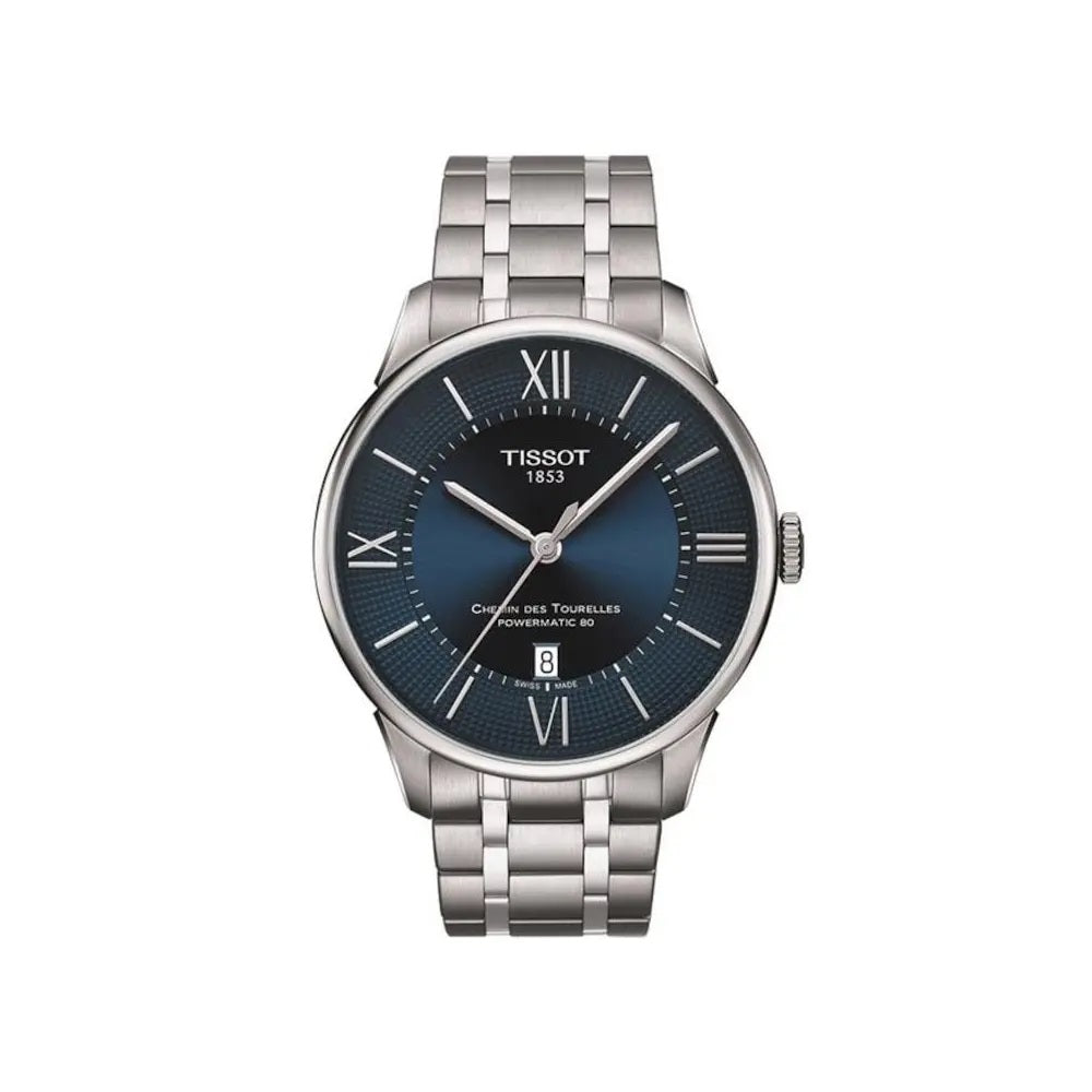 NEW Tissot Chemin Des Tourelles Men's Blue Dial Watch T0994071104800 MSRP $850