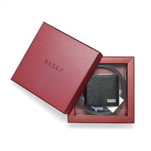 Load image into Gallery viewer, NEW Bally Men&#39;s 6228962 Black Leather Wallet &amp; Belt Giftbox MSRP $580
