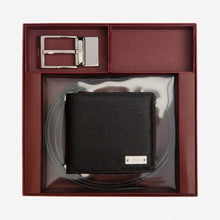 Load image into Gallery viewer, NEW Bally Men&#39;s 6228962 Black Leather Wallet &amp; Belt Giftbox MSRP $580
