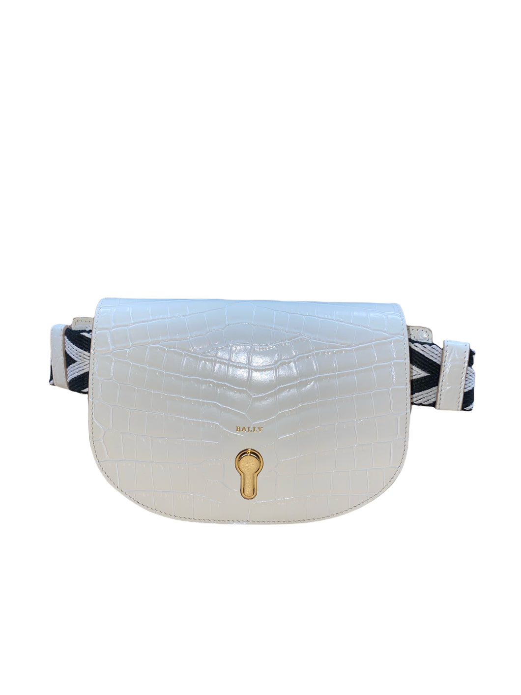 NEW Bally Clayn Women's 6230932 White Leather Belt Bag MSRP $810