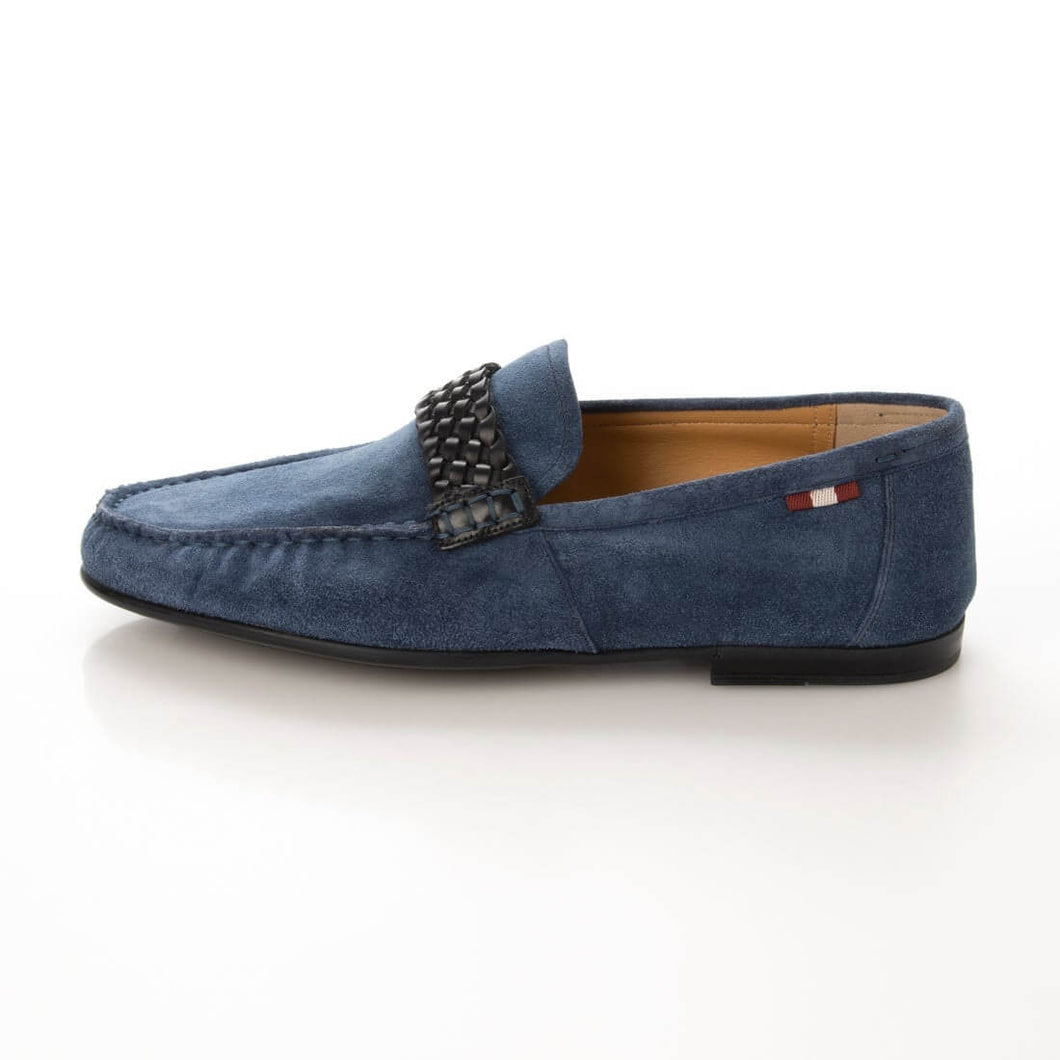 NEW Bally Crusader Men's 6231442 Blue Suede Loafers US 6 MSRP $585