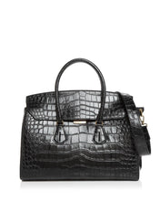 Load image into Gallery viewer, NEW Bally Saphyr Women&#39;s 6232676 Black Croc Leather Bag MSRP $1870
