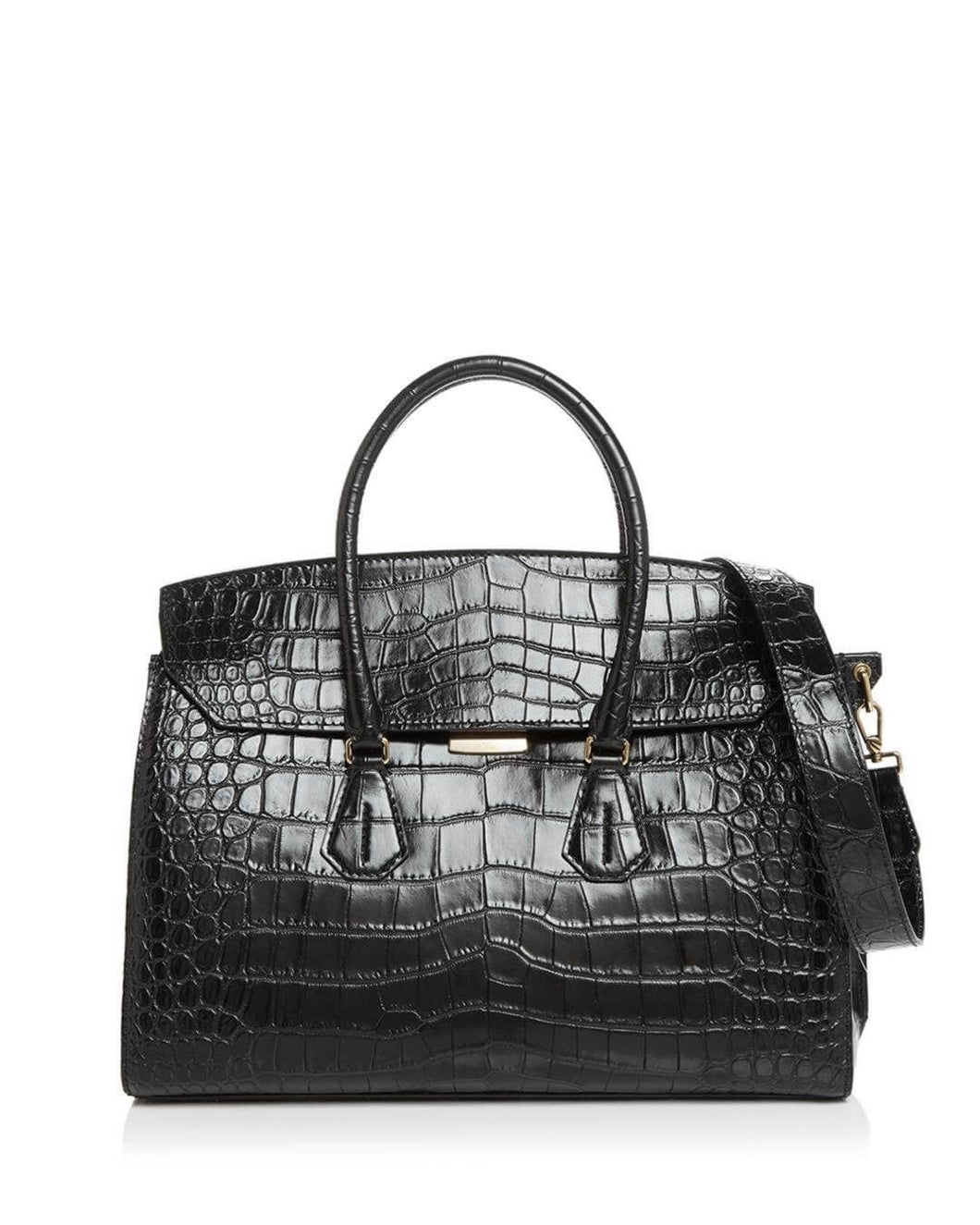 NEW Bally Saphyr Women's 6232676 Black Croc Leather Bag MSRP $1870