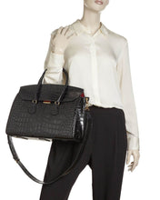 Load image into Gallery viewer, NEW Bally Saphyr Women&#39;s 6232676 Black Croc Leather Bag MSRP $1870
