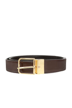 Load image into Gallery viewer, NEW Bally Arkin Men&#39;s 6232250 Chocolate/Black Leather 110cm Belt MSRP $335
