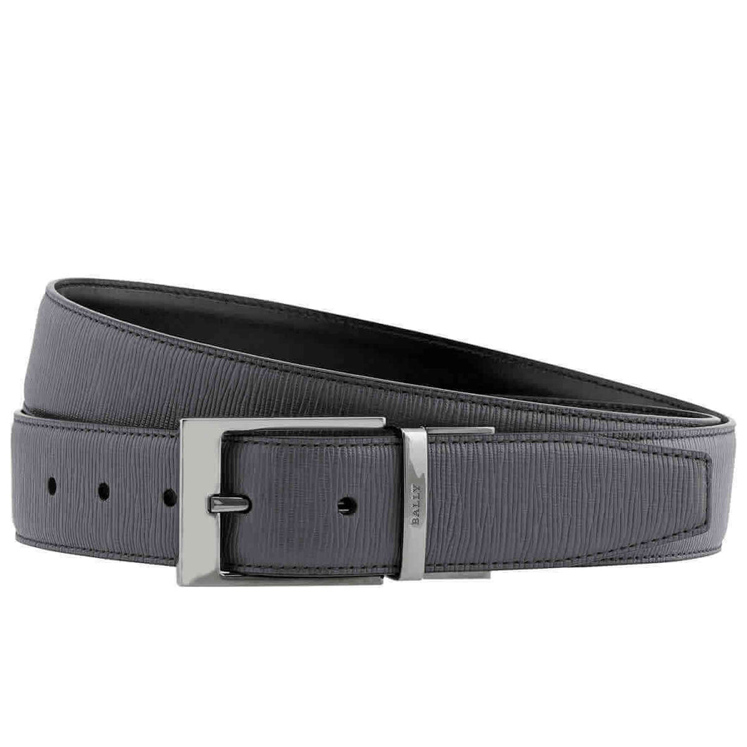 NEW Bally Seret Men's 6232329 Grey Leather 110cm Belt MSRP $425