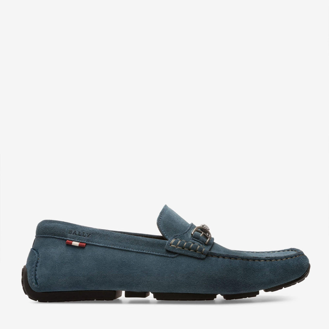 NEW Bally Pardue Men's 6217543 Blue Suede Loafers US 12 MSRP $395