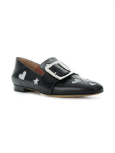 Load image into Gallery viewer, NEW Bally Janelle Hearts Women&#39;s 6221029 Black Leather Loafers US 6.5 MSRP $675
