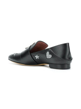 Load image into Gallery viewer, NEW Bally Janelle Hearts Women&#39;s 6221029 Black Leather Loafers US 8 MSRP $675
