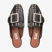 Load image into Gallery viewer, NEW Bally Janesse Women&#39;s 6222759 Black Leather Studded Slippers US 7 MSRP $650
