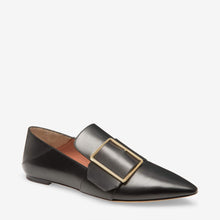 Load image into Gallery viewer, Bally Hamelia Women&#39;s 6223322 Black Calf Leather Flat Pumps US 7 MSRP $850
