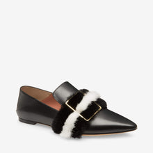 Load image into Gallery viewer, NEW Bally Hamelia Women&#39;s 6223321 Black Leather Flat Pumps US 7 MSRP $850
