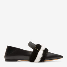 Load image into Gallery viewer, NEW Bally Hamelia Women&#39;s 6223321 Black Leather Flat Pumps US 7 MSRP $850

