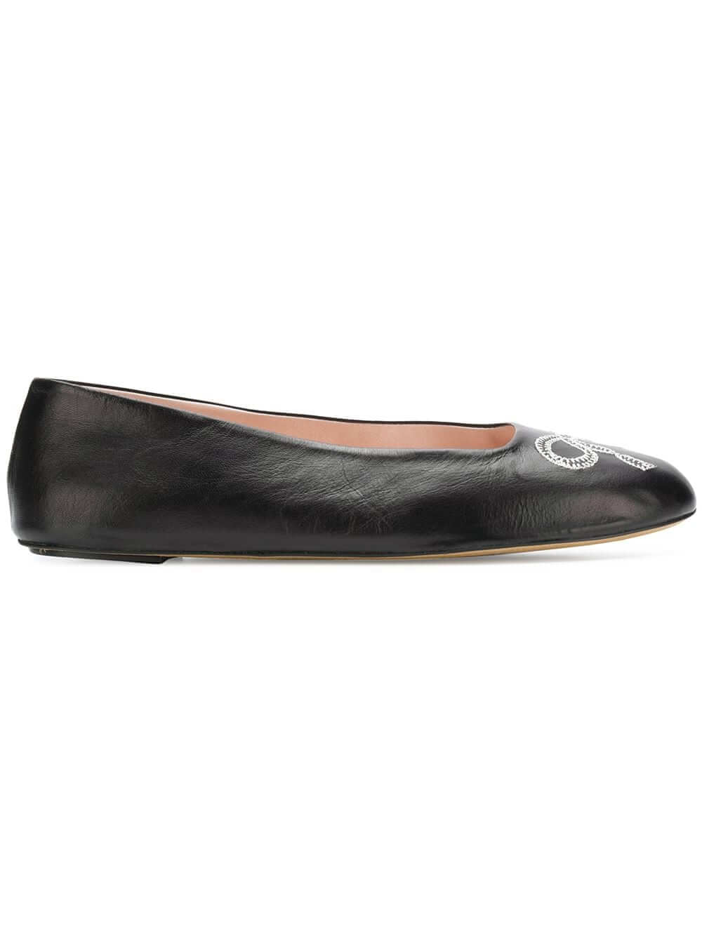 NEW Bally Ballyrina Women's 6223301 Black Plain Leather Shoes US 7.5 MSRP $425