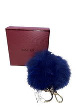 Load image into Gallery viewer, NEW Bally Fury Women&#39;s 6225142 Ink Fox Fur Key Holder MSRP $125
