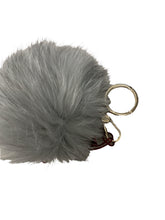 Load image into Gallery viewer, NEW Bally Fury Women&#39;s 6225143 Snuf Gray Fox Fur Key Holder MSRP $125

