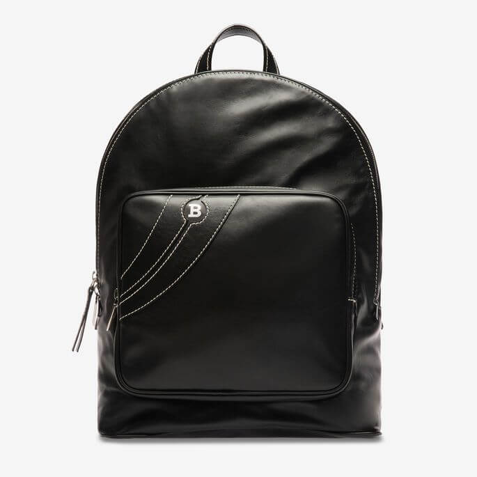 NEW Bally Select Men's 6226257 Black Plain Calf Leather Backpack MSRP $1950