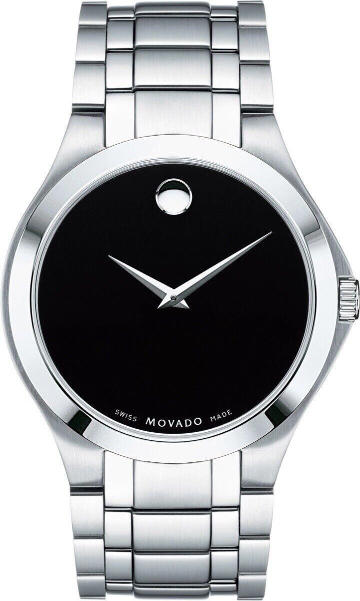 NEW Movado Men's 0606781 Collection 40mm Black Dial Bracelet Watch MSRP $995