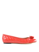 Load image into Gallery viewer, NEW SALVATORE FERRAGAMO Varina Quilted Women&#39;s 672104 Red Flat Size 6.5 C MSRP $675
