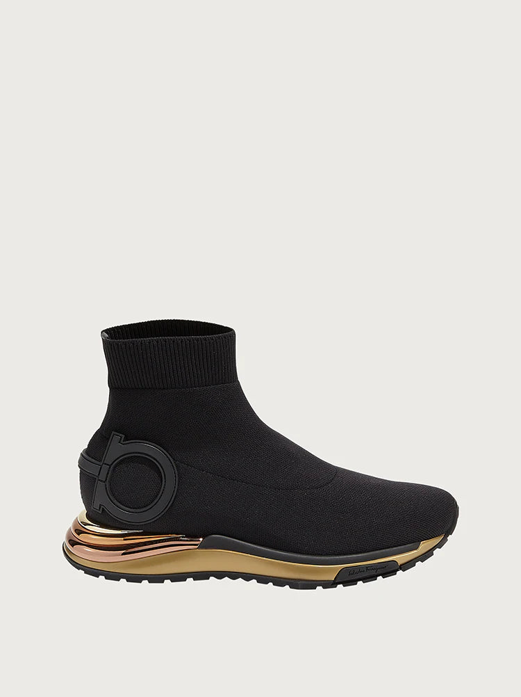 SALVATORE FERRAGAMO Gardena Women's 702615 Black Sock Sneaker Size 6.5 C MSRP $950