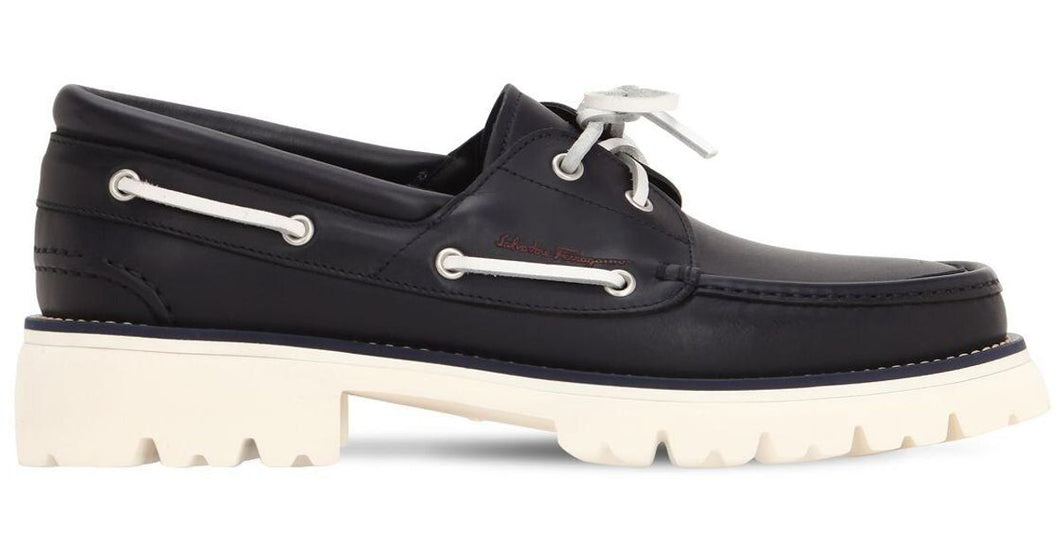 NEW SALVATORE FERRAGAMO Ambler Men's 709209 Dark Blue Sneaker Size 6 MSRP $695