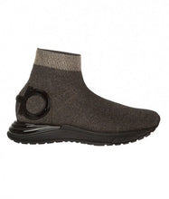 Load image into Gallery viewer, SALVATORE FERRAGAMO Gardena Women&#39;s 726011 BLK/Metallic Sock Sneaker Size 8 C MSRP $950

