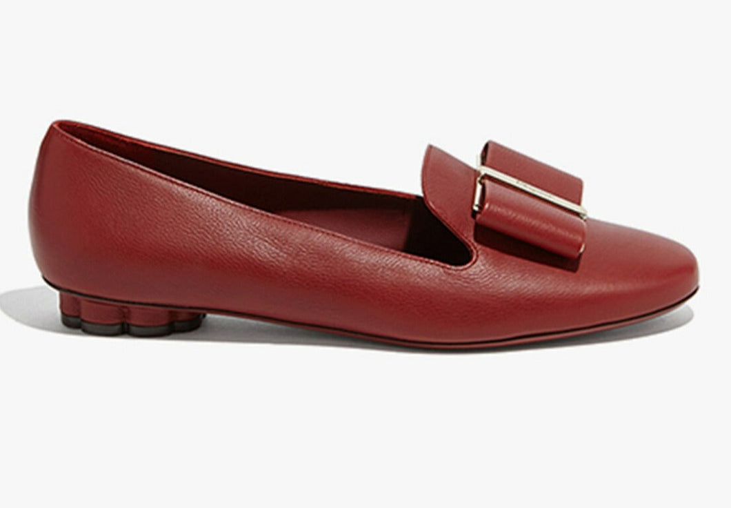 NEW SALVATORE FERRAGAMO Sarno Women's 725002 Red Flats Size 6.5 D MSRP $695