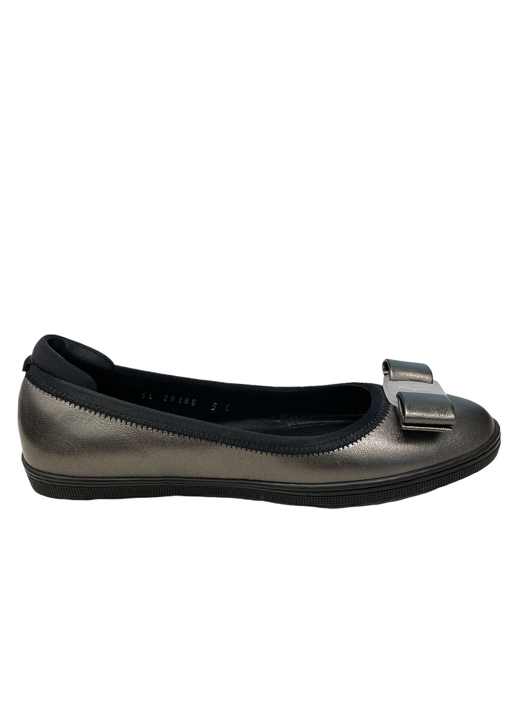 SALVATORE FERRAGAMO Savina Women's 726922 Antracite Ballet Flats Size 6.5 C MSRP $530