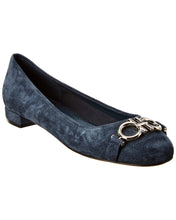 Load image into Gallery viewer, SALVATORE FERRAGAMO Garda Women&#39;s 726468 Blue Flats Size 6.5 D MSRP $595
