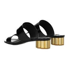 Load image into Gallery viewer, NEW SALVATORE FERRAGAMO Belluno Women&#39;s 0671048 Nero Patent Sandal Size 7 C $575
