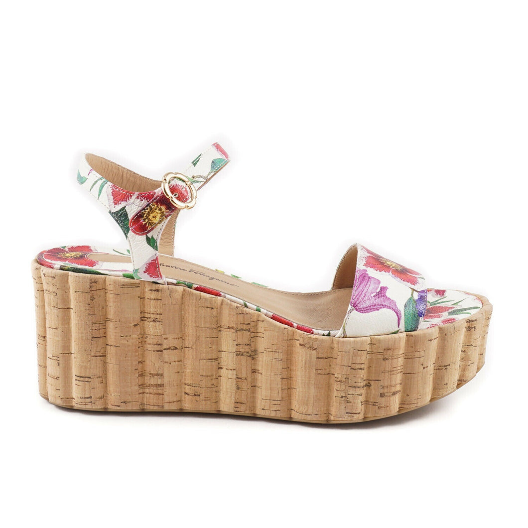 NEW SALVATORE FERRAGAMO Tropea Women's 684904 White Sandal Size 6.5 C MSRP $660