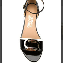 Load image into Gallery viewer, NEW SALVATORE FERRAGAMO Glenn Women&#39;s 629826 Black Sandal Pump Size 6.5 C MSRP $660
