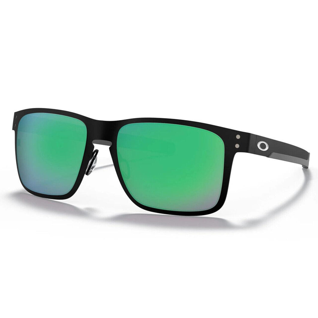New Oakley HOLBROOK Metal 4123-04 Matte Black/Jade Iridium Sunglasses 4123