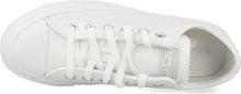 Load image into Gallery viewer, Converse Chuck Taylor All Star OX Kids&#39; White Leather Shiny Sneakers 3.5
