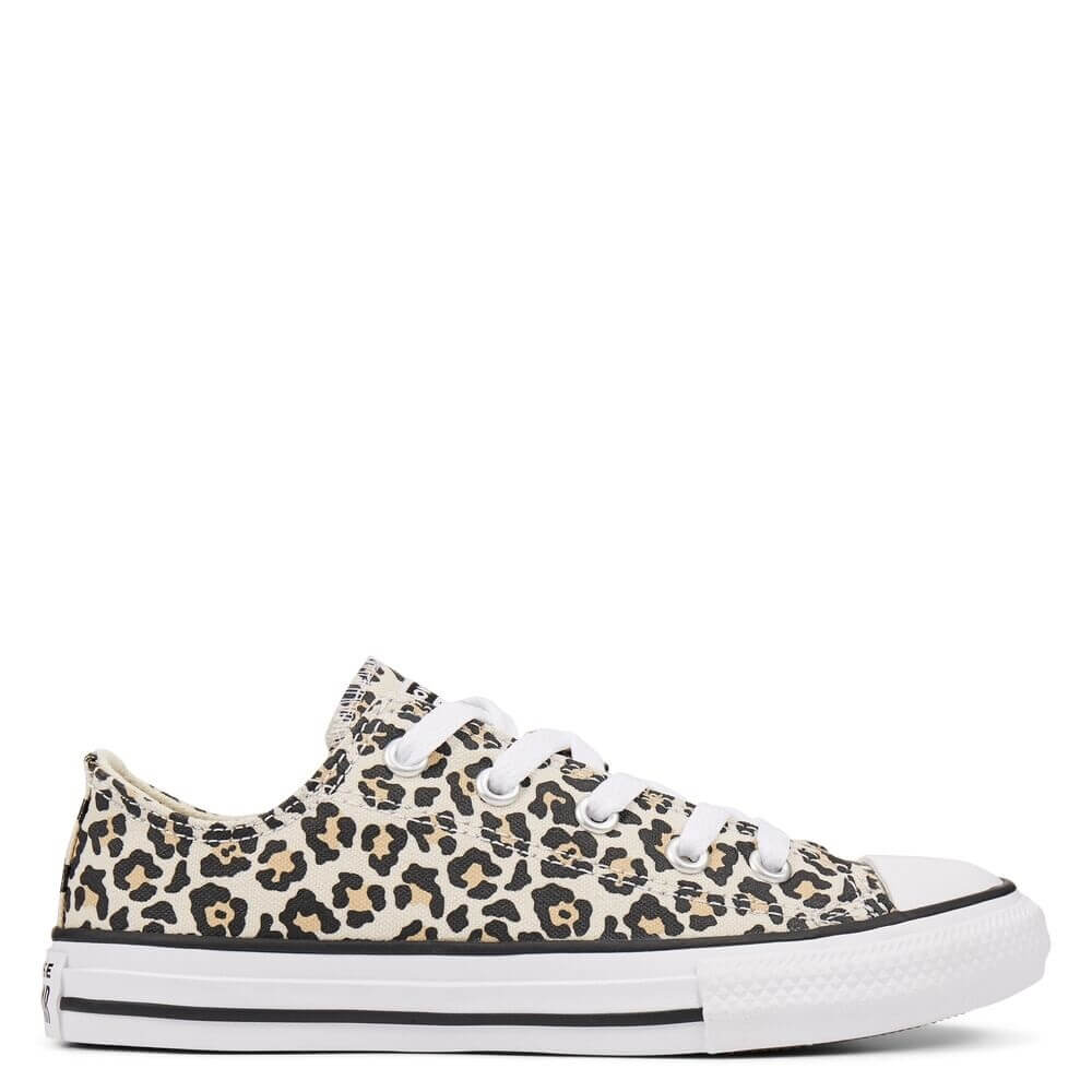 Converse Chuck Taylor All Star OX Kids' Leopard Low Top Sneakers 1.5