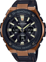Load image into Gallery viewer, Casio G-Shock G Steel Black Dial Men&#39;s Leather Strap Watch GSTS120L-1A MSRP $300
