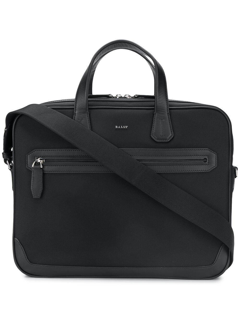 NEW Bally Chandos Men's 6220459 Black Fabric Small Business Bag MSRP $750